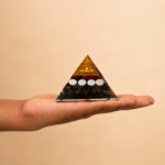 Shree Yantra Lakshmi Orgone Pyramid with Gomti Chakra & Rudraksha - Image 2