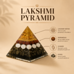 Shree Yantra Lakshmi Orgone Pyramid with Gomti Chakra & Rudraksha - Image 3