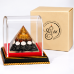 Shrifal Shree Yantra Lakshmi Orgone Pyramid with Gomti Chakra & Rudraksha