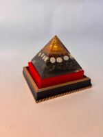 Shree Yantra Lakshmi Orgone Pyramid with Gomti Chakra & Rudraksha - Image 5