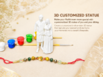 Shrifal Dhanyog Crystal Rakhi | Customised Statue | Pyrite, Tiger Eye & Green Aventurine Bracelet Rakhi for Brother | Personalized Raksha Bandhan Gift - Image 3