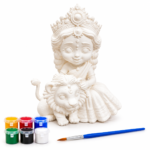 Shrifal Kids Idol DIY Painting & Coloring Kit | Durga Mata Ji Figurines with 6 Paint Colors & Brush